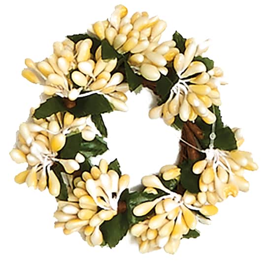 3" Cream Seed Candle Rings, 2ct.